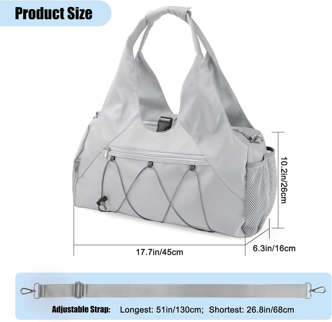 Sporttasche für Damen Yogatasche mit Schuhfach & Nassfach Reisetasche Tragetasche für Yogamatten Fre