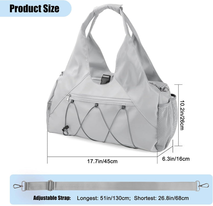 Sporttasche für Damen Yogatasche mit Schuhfach & Nassfach Reisetasche Tragetasche für Yogamatten Fre