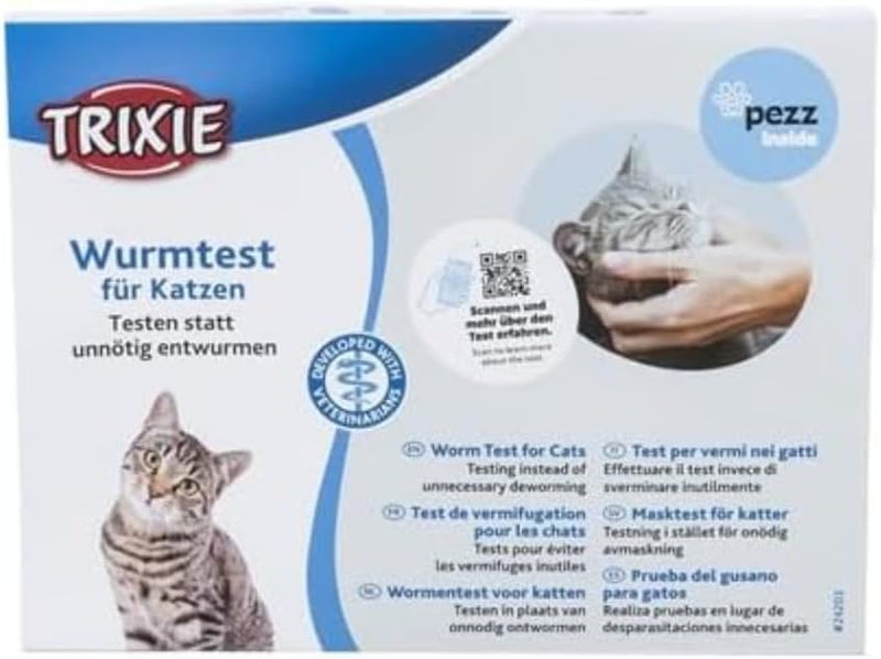 TRIXIE praktischer Wurmtest für Katzen, für Zuhause, 19,5 × 15 × 2 cm - 24203