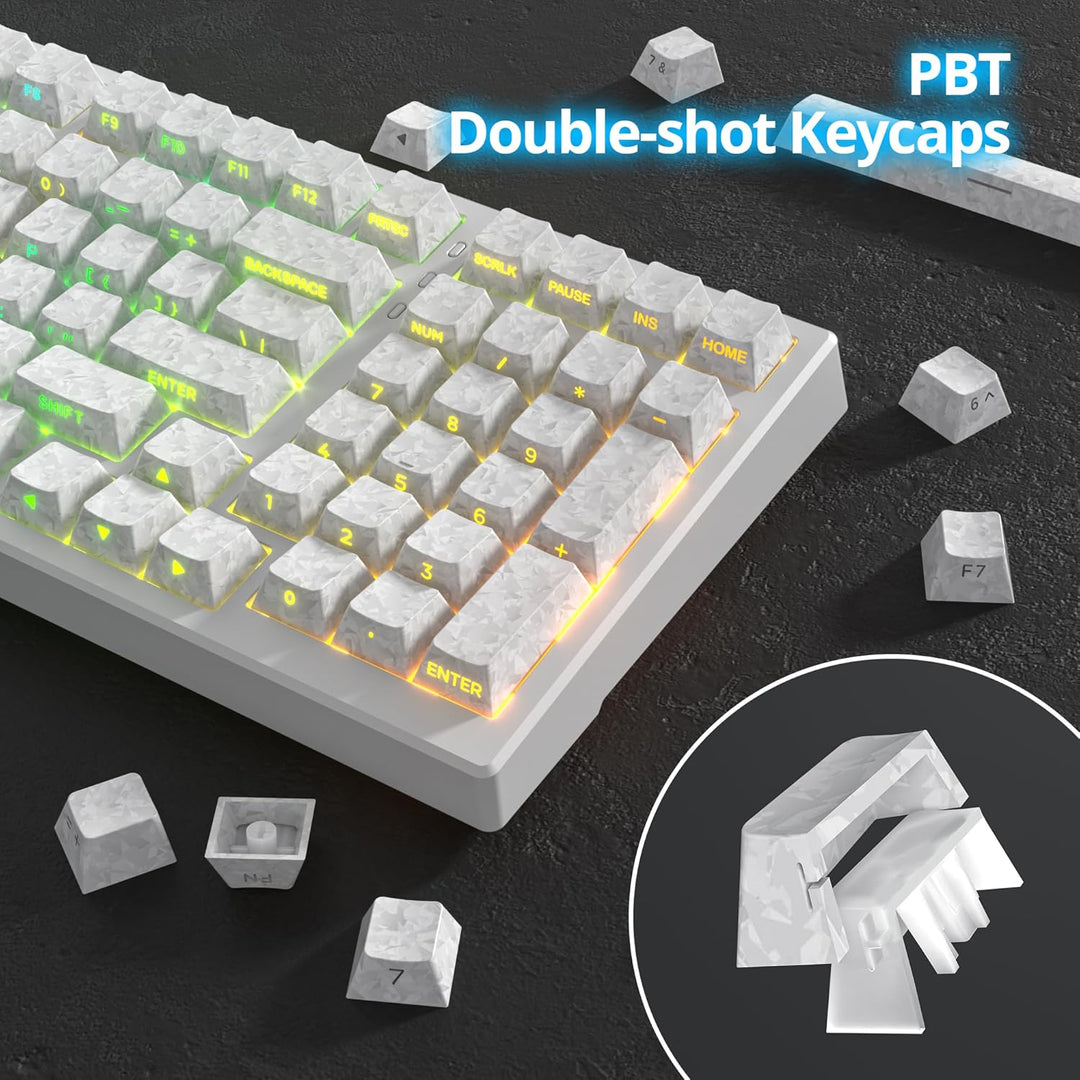 SOLIDEE PBT Double Shot Keycaps Set,Carbon Fiber Forged Textur,Cherry Profil Tastenkappen,141 Tasten