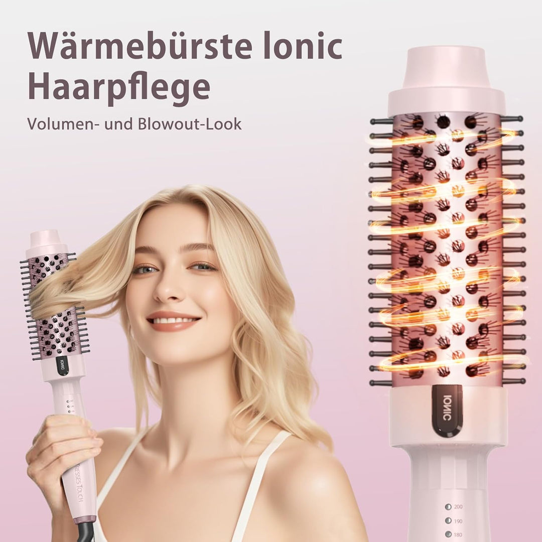 Thermal Brush, Thermobürste Negativ-Ionen, Elektrische Rundbürste mit 5 Temperaturstufen, Stylingbür
