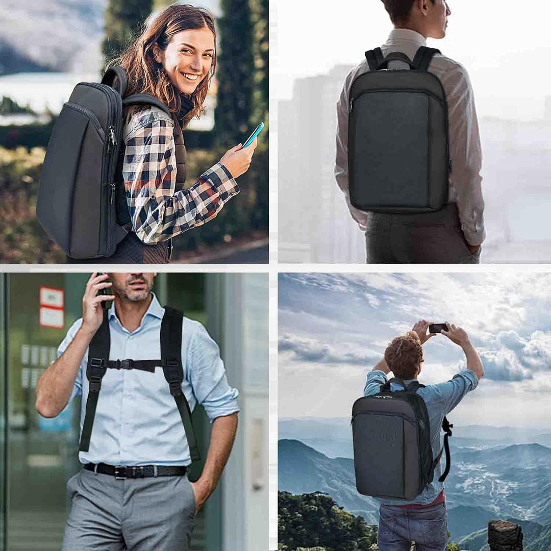 ZINZ Schlanker und Erweiterbarer 15" 15,6" 16" Laptop Rucksack, Diebstahlschutz, Business Reise Note