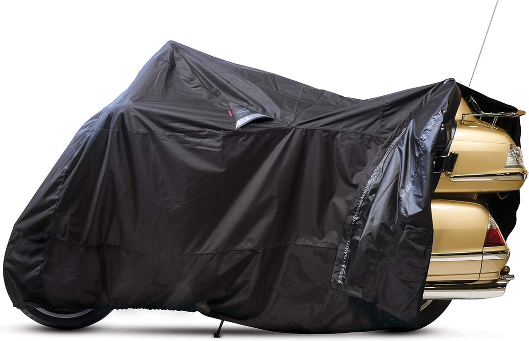 Dowco Guardian 50022-00 WeatherAll Plus Motorradabdeckung, wasserdicht, EZ Zip: Schwarz, XXXL XXX-La