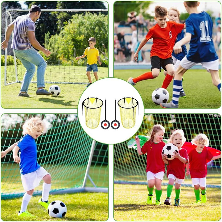 2 Stück Fussballtor Zielnetz Con 2 Objetivo Colgante, Fussball Ziel, Tasche Ecke Schiessen Ziele, Fu