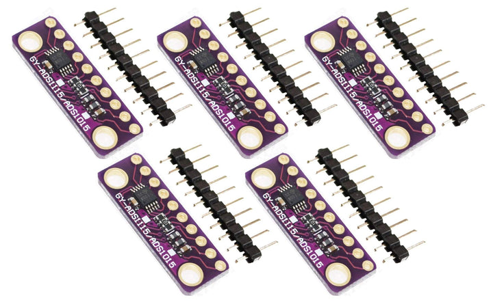 TECNOIOT 5pcs I2C ADS1015 12-bit Precision ADC 4 Channel Converter Module Development Board Module w