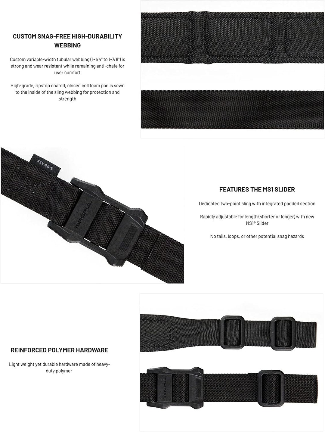 Magpul MS1 Padded Sling 2-Point Schwarz, Schwarz