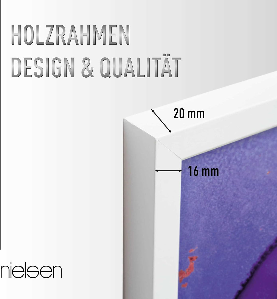 nielsen Bilderrahmen, 13 x 18 cm, Holz, Reinweiss, Fotorahmen zum Auftstellen und Aufhängen im Hoch-