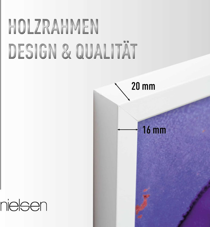 nielsen Bilderrahmen, 13 x 18 cm, Holz, Reinweiss, Fotorahmen zum Auftstellen und Aufhängen im Hoch-
