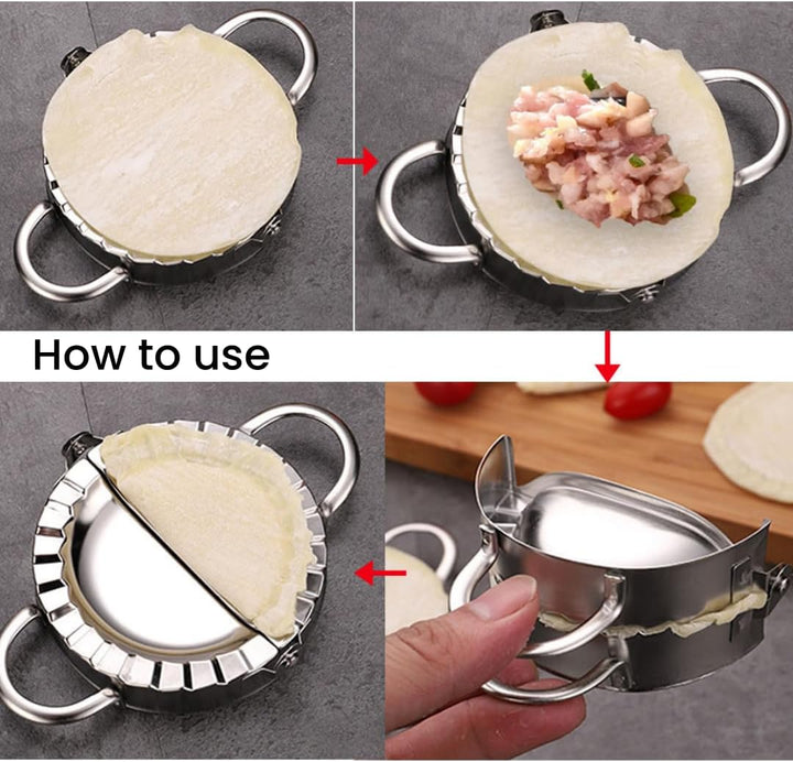 Dumpling Maker Set Knödel-Maschine Edelstahl Holz-Roll Ravioli Dumpling Maker Wrapper Pierogie Pie Q