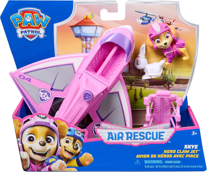 PAW PATROL Air Rescue - Skyes Rettungsflugzeug mit einziehbarer Klaue und Rettungskorb, mit Skye Spi