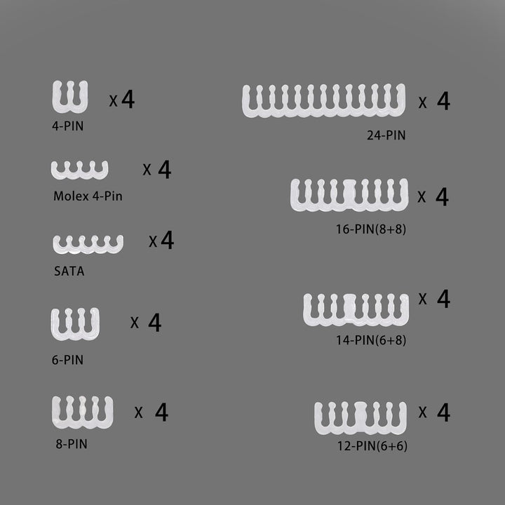 Formulamod Verlängerungskabel für Netzteil, 18 AWG (1) ATX 24P, (2) EPS 8-P+ (3) PCI-E8-P, mit Kämme