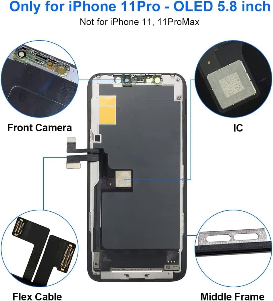 EFaith für iPhone 11 Pro Display 5,8" Ersatzbildschirm 3D Touchscreen Digitizer Assembly mit Reparat