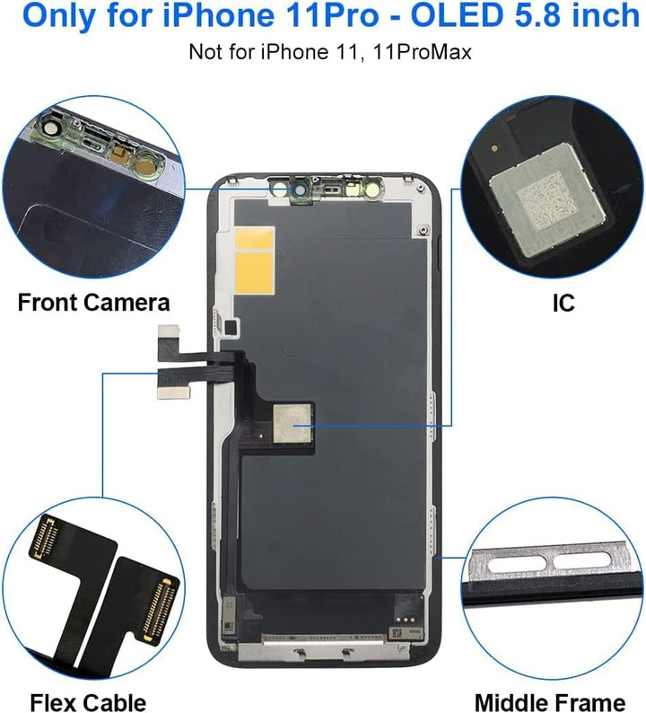 EFaith für iPhone 11 Pro Display 5,8" Ersatzbildschirm 3D Touchscreen Digitizer Assembly mit Reparat