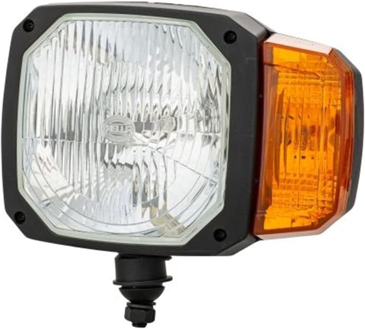 HELLA - Halogen-Hauptscheinwerfer - 12V - Einbau - Lichtscheibenfarbe: gelb - Stecker: DEUTSCH Steck