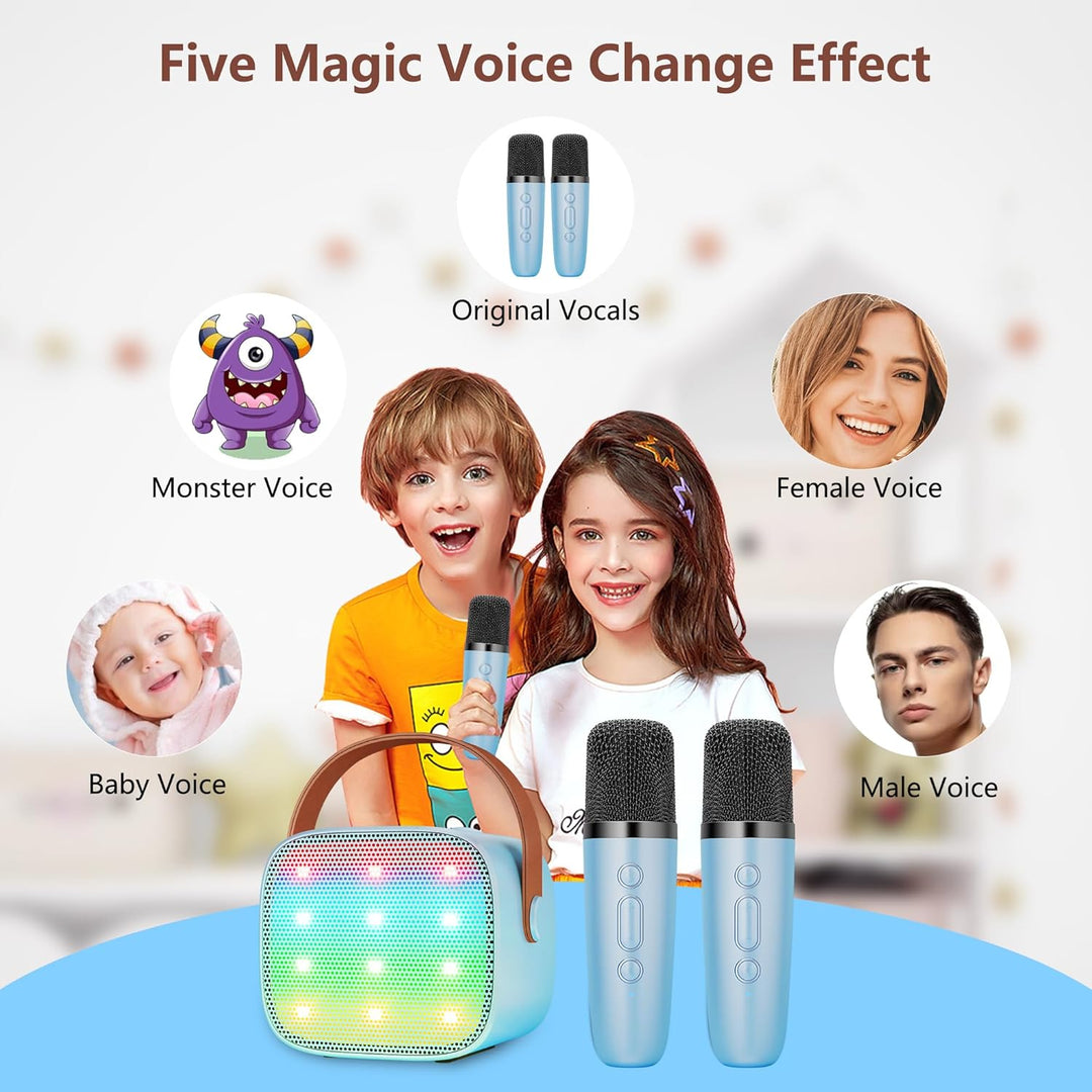 BONAOK Mikrofon Karaoke Spielzeug 2 Mikrofon, Bluetooth Karaokemaschinen für Kinder Erwachsene, Kara
