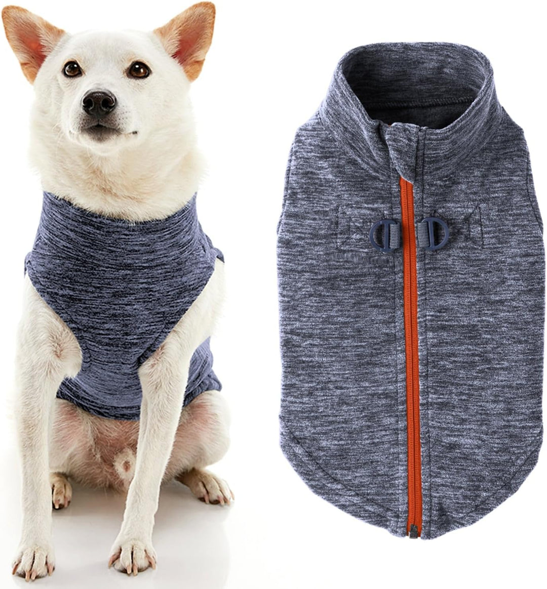 Gooby 72116-WGRY-L Fleece-Hundeweste mit Reissverschluss, grau, Grösse L grau L, grau L