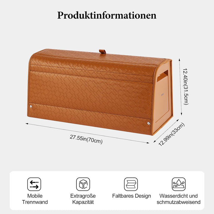 Ergocar Kofferraum-Organizer aus Leder, Aufbewahrungsbox für sauberes Werkzeug, Zubehör, faltbarer,