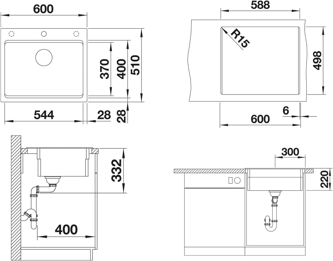 BLANCO ETAGON 6 | SILGRANIT vulkangrau | Einbauart: Einbau von Oben | mit Ablauffernbedienung, mit Z