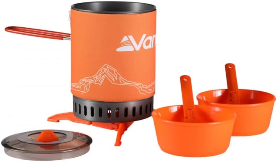 Vango Ultraleichter Tragbarer Kocher, Wärmetauscher-Kochset, Grau, 1 Liter, Flüssiggas, Aluminium