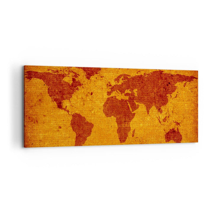 ARTTOR Wandbilder Dekoration Wohnzimmer Alte Karte Kontinente Reisen Welt Bilder auf Leinwand 120x50