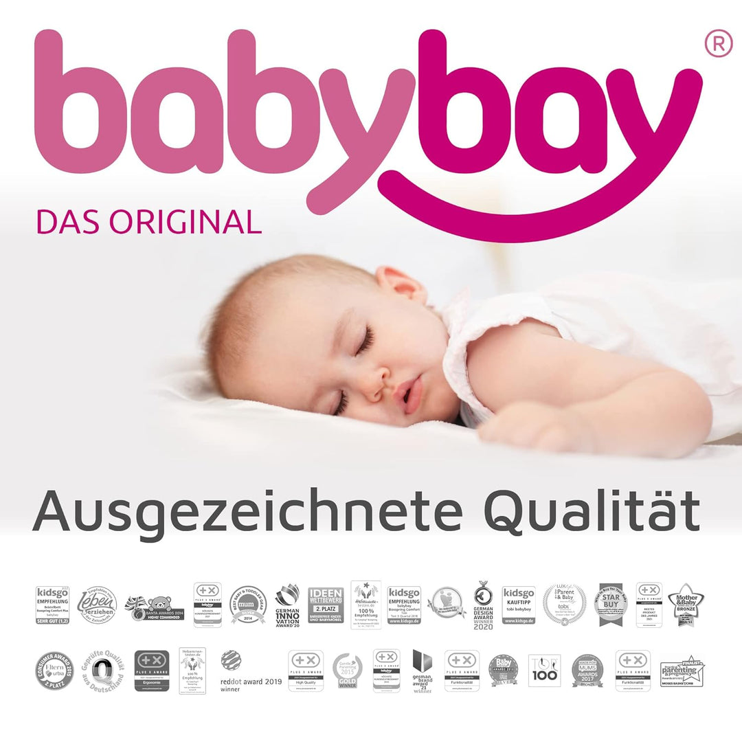 babybay Nestchen Mesh-Piqué passend für Modell Maxi, Boxspring und Comfort, taupe Sterne weiss passe