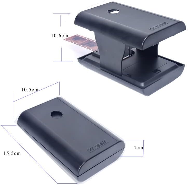 Bewinner Mobiler Filmscanner, Tragbarer Fun-Film-Dia-Scanner, Unterstützt 35/135-mm-Farbpositivfilm,