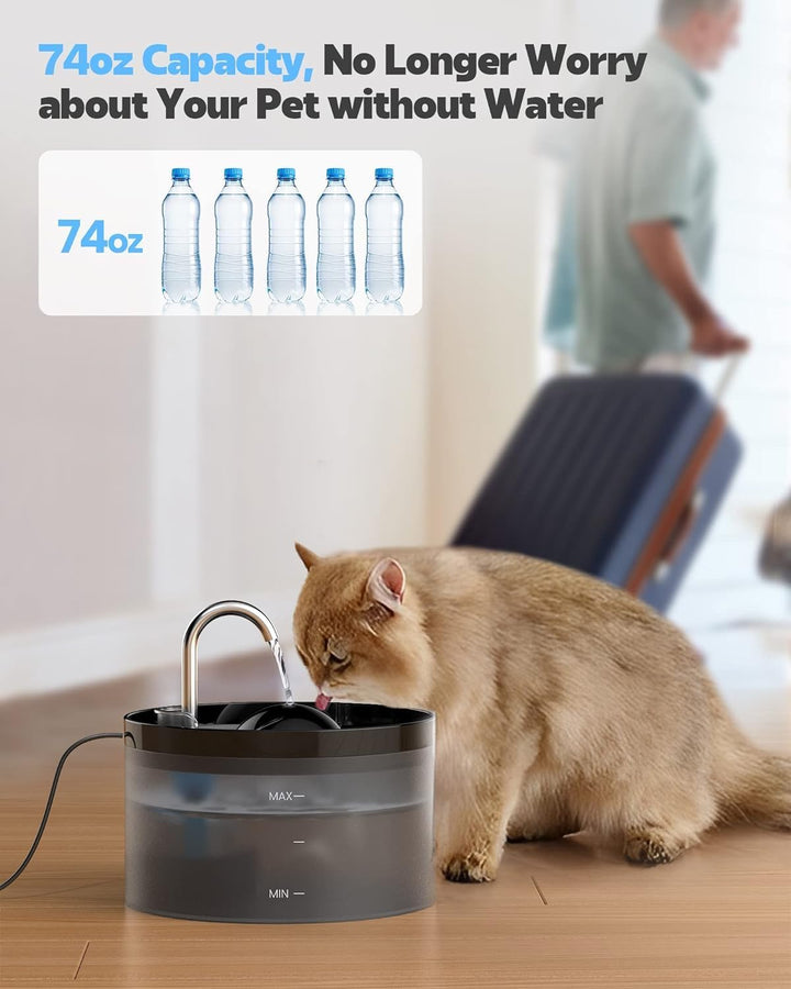 UIOOQ Katzenbrunnen, Haustierbrunnen mit Ultra-Stiller Pumpe, Aktivkohlefilter hält das Wasser Saube