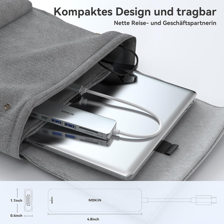USB C Hub, USB C Multiport Adapter für MacBook Pro/Air, 7 in 1 MacBook Adapter USB C auf HDMI Hub, 2