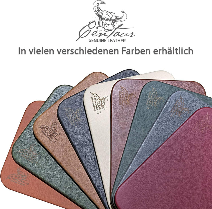 Centaur - Hochwertiges Leder Mousepad 25x18 cm Cognac Vintage - Vintage Mauspad aus echtem Leder - U