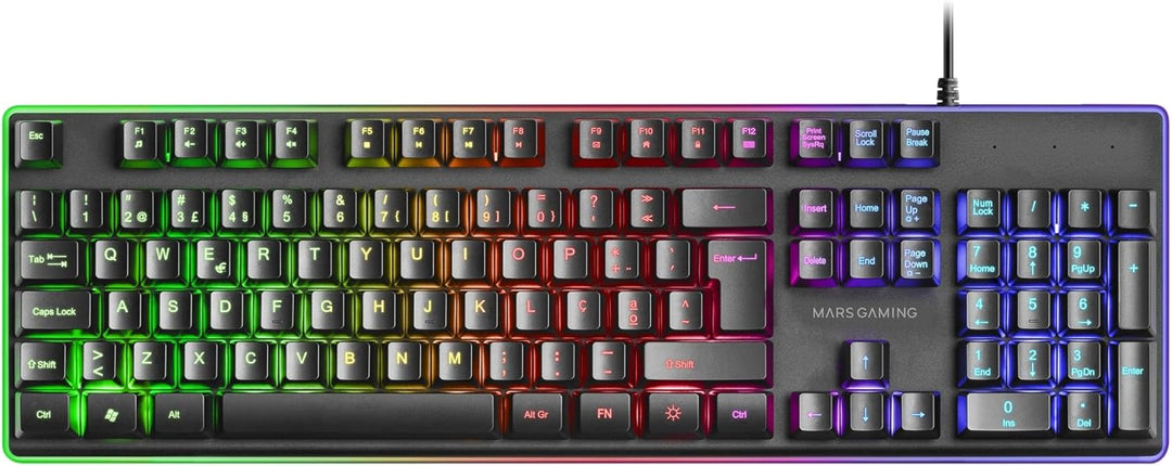 Mars Gaming MCPXBPT, Combo Tastatur H-Mech FRGB, Ultralight Maus 10000DPI & XXL Mousepad, Schwarz, P