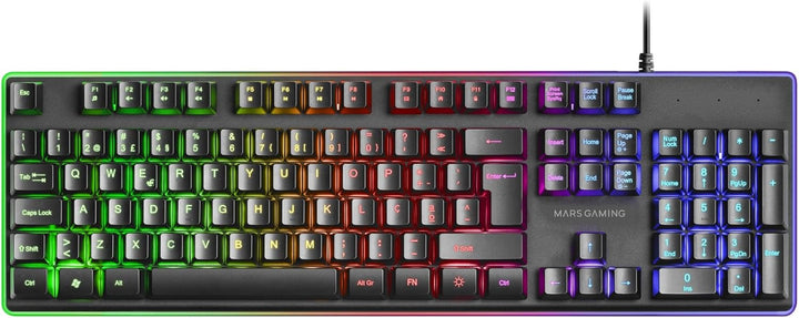 Mars Gaming MCPXBPT, Combo Tastatur H-Mech FRGB, Ultralight Maus 10000DPI & XXL Mousepad, Schwarz, P