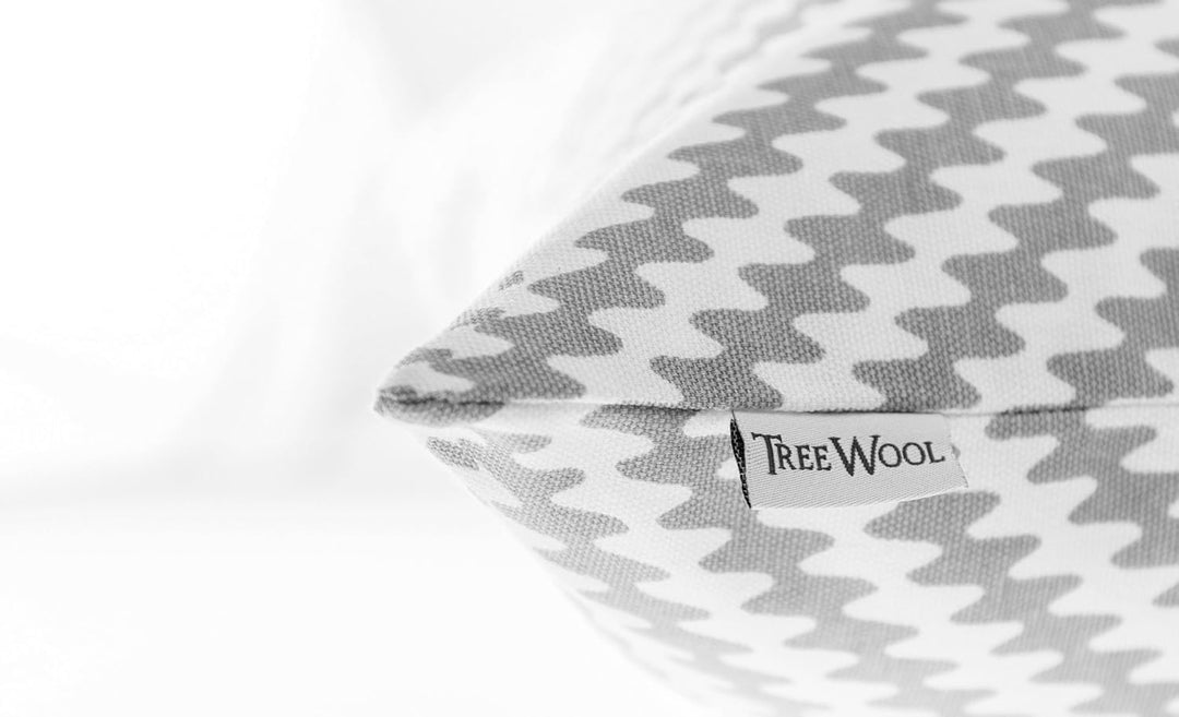 TreeWool Dekorativer Kissenbezug (60 x 60 cm, Grau) Kaleidoskop Design 100% Baumwolle (2er Pack), Gr