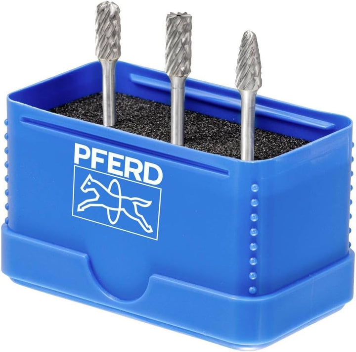 PFERD Hartmetall-Hochleistungskleinfrässtift Set, 3-teilig | Zahnung ALLROUND, Schaft-ø 3 mm, Frässt