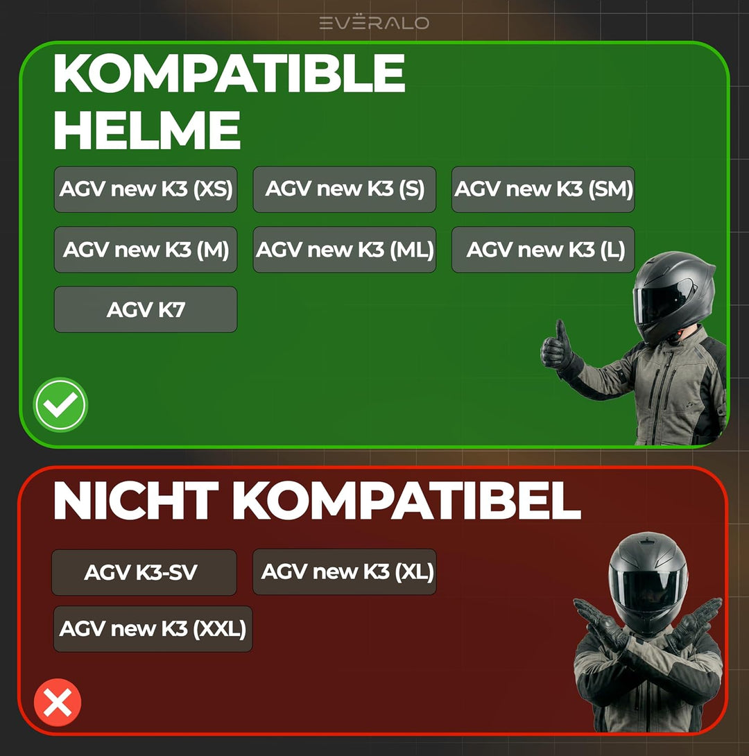 Antibeschlag Linse Kompatibel mit Visier Agv GT6-1 - K3 (XS, S, M, L) - K7 – Antifog Folien Einsatz