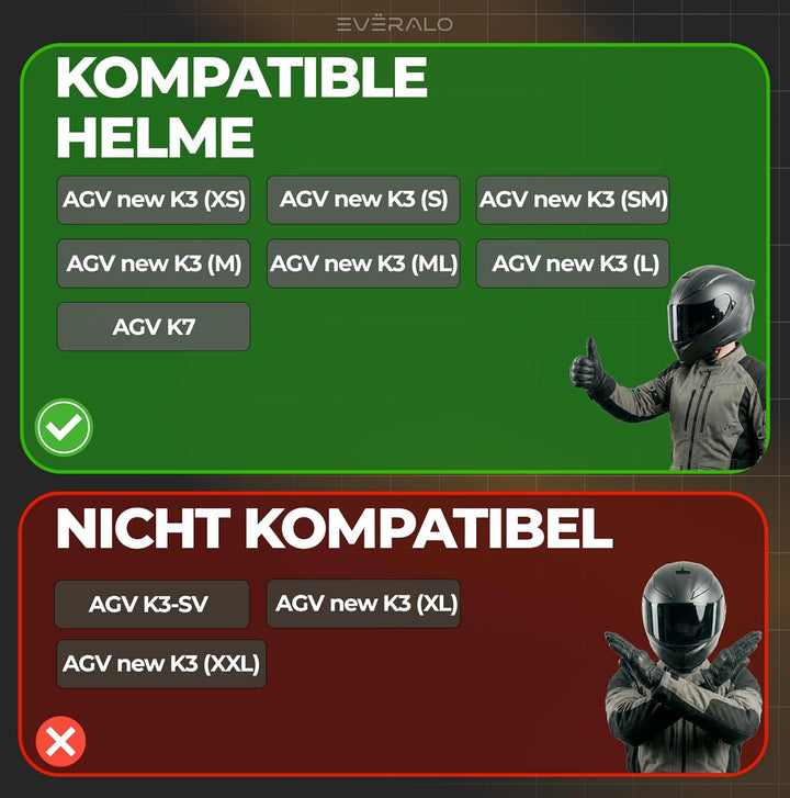 Antibeschlag Linse Kompatibel mit Visier Agv GT6-1 - K3 (XS, S, M, L) - K7 – Antifog Folien Einsatz
