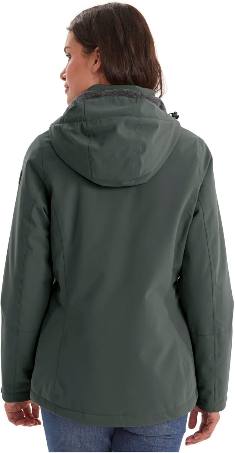 Killtec Damen Kow 170 Wmn Jckt Funktionsjacke/Outdoorjacke mit abzippbarer Kapuze 46 dunkel blaugrün