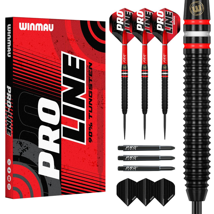 WINMAU Pro-Line Profi Wolfram Steeltip Dartpfeile Set mit Flights und Schäfte 23g Steeltip, 23g Stee