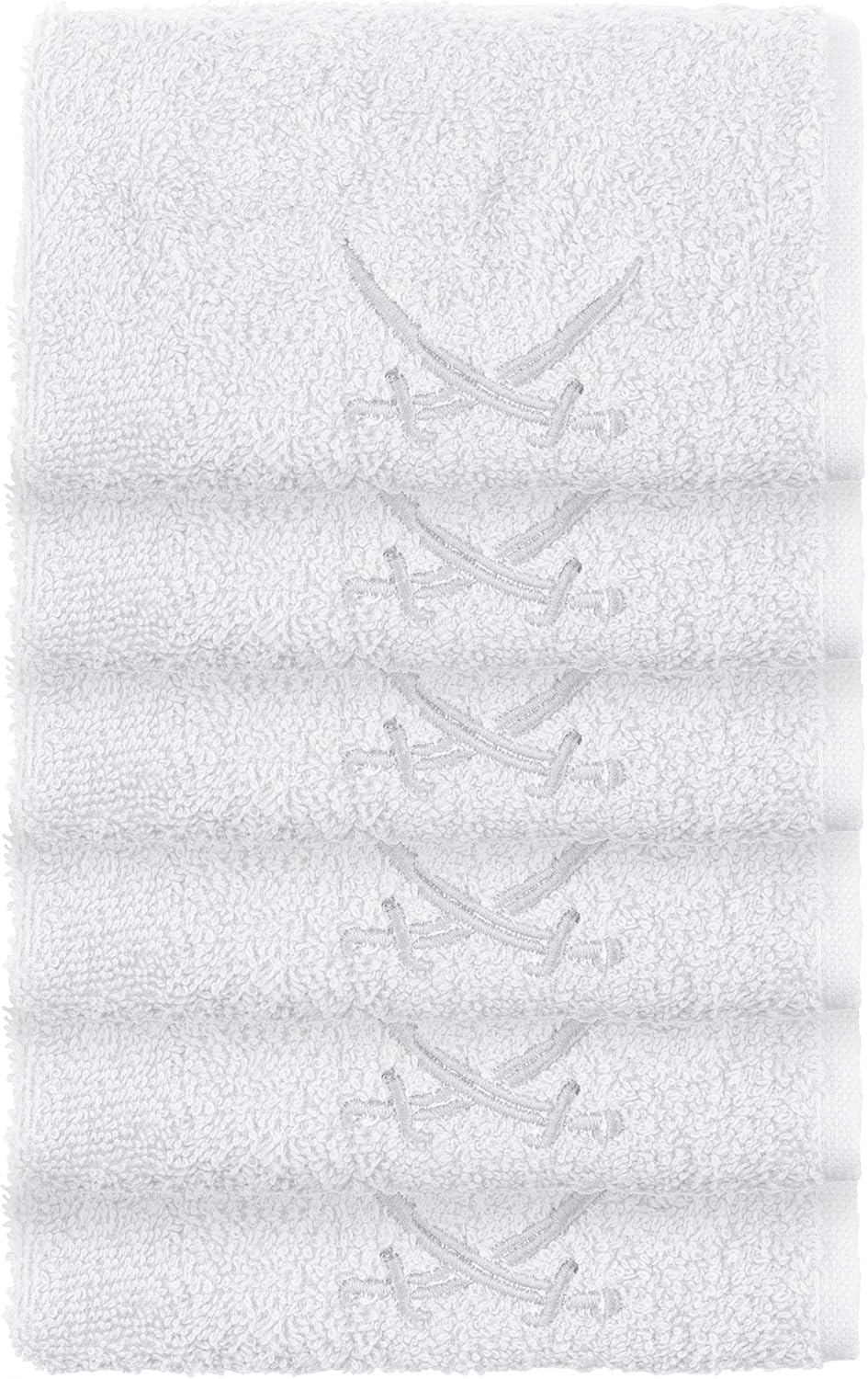 Sansibar Seiftücher 6er Set ca. 30x30 cm 100% Baumwolle mit gesticktem Säbel Logo Handtücher Gästetü