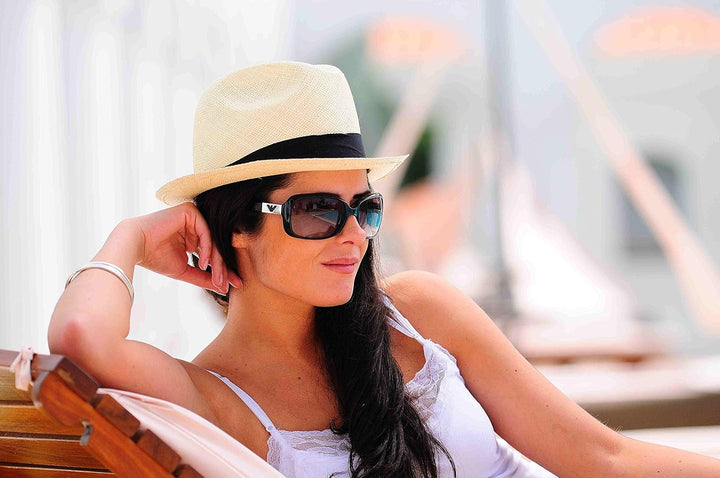 Gamboa Fedora Panama Hut Herren und Damen Sommer Strohhut Panamahut Sonnenhut UV-Schutz UPF50+ 58 Cr