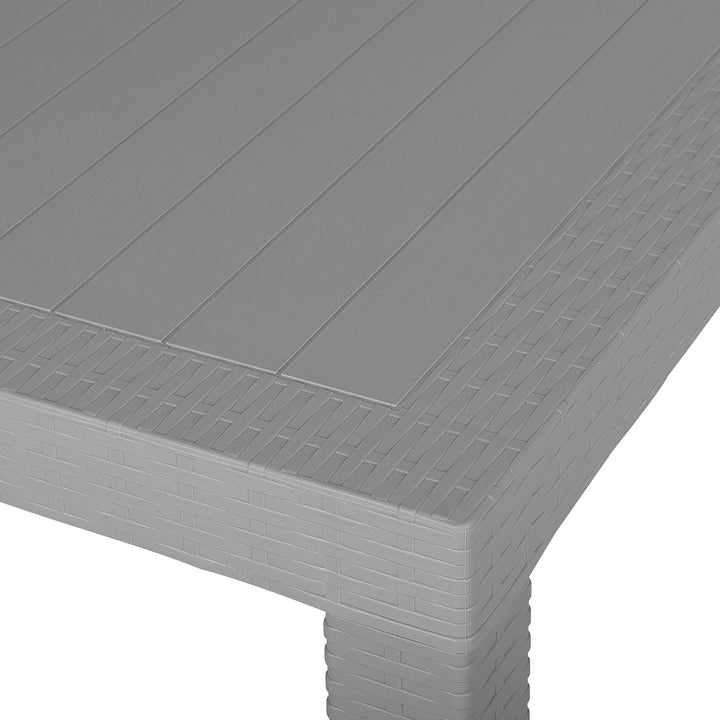 Gartentisch Rattanoptik 80 x 80 cm hellgrau Fossano