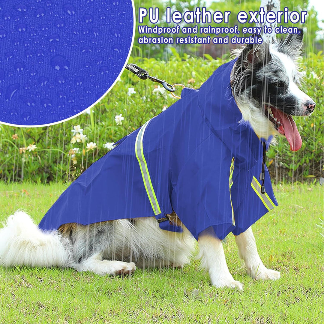 Regenmantel für Hunde, SilverChry Regenjacke für Hunde, Wasserdicht mit Kapuze, Atmungsaktiv, Wasser