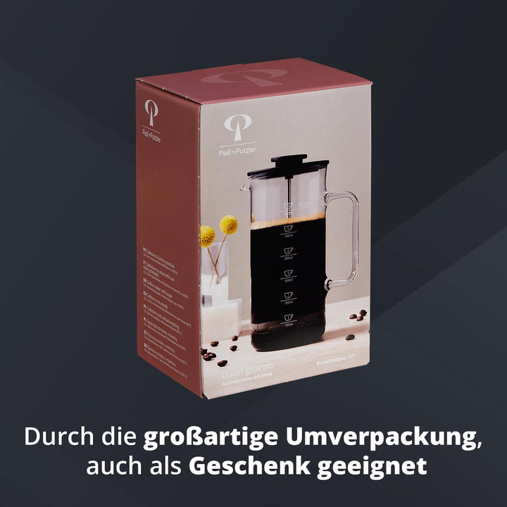 Peill+Putzler Germany Kaffeebereiter, French Press mit 1 Liter Fassvermögen, Kaffeepresse aus hochwe