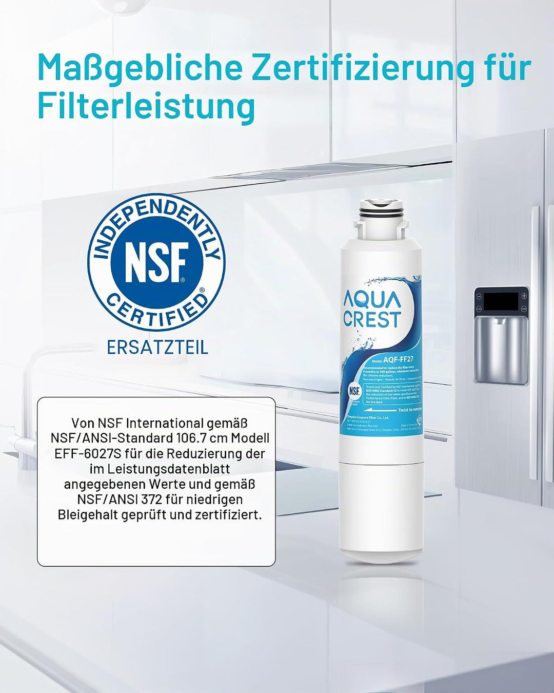 AQUA CREST Kühlschrank Wasserfilter Ersatz für Samsung® DA29-00020B | Ersatz für Samsung® DA29-00020