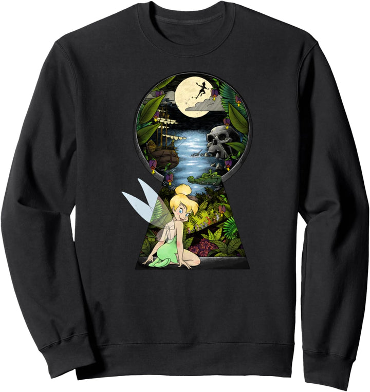 Disney Peter Pan Tinker Bell Keyhole Never Land Fill Sweatshirt