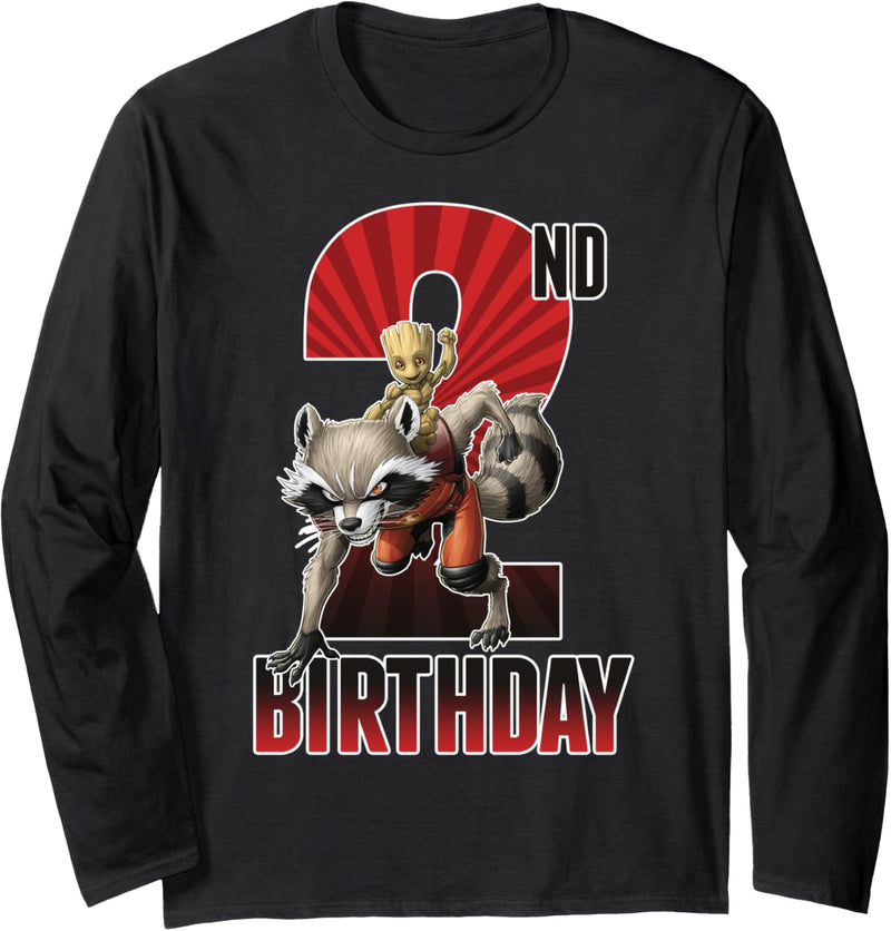 Marvel Guardians Of The Galaxy Rocket & Groot 2nd Birthday Langarmshirt