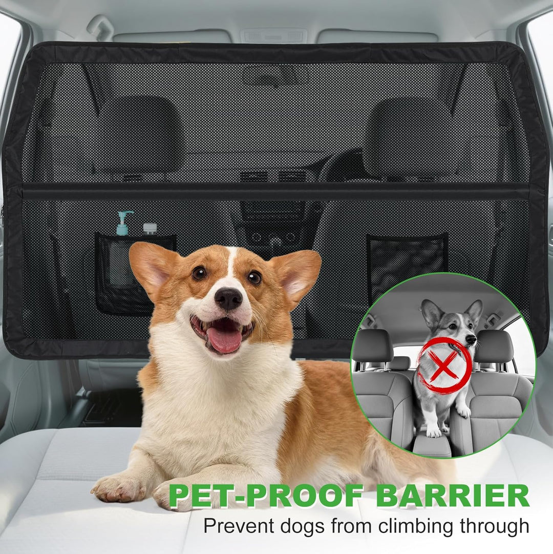 LIROPAU Hundegitter Auto, Hundegitter für Auto Rücksitz & Kofferraum, Fahrzeug Sicherheitsnetz für H