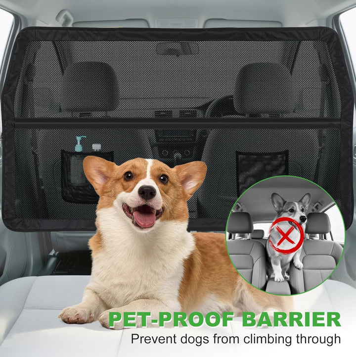 LIROPAU Hundegitter Auto, Hundegitter für Auto Rücksitz & Kofferraum, Fahrzeug Sicherheitsnetz für H
