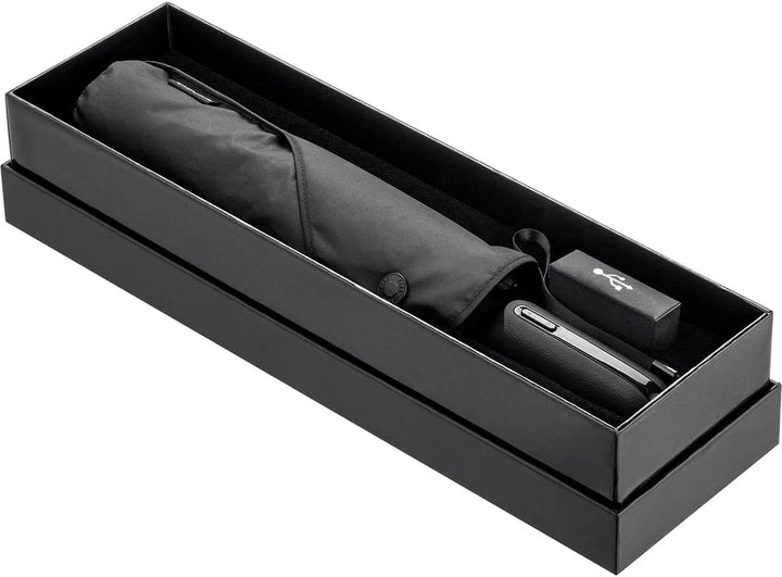 FARE elektrischer Taschenschirm eBrella (schwarz) - aussergewöhnlicher Regenschirm mit elektrischem