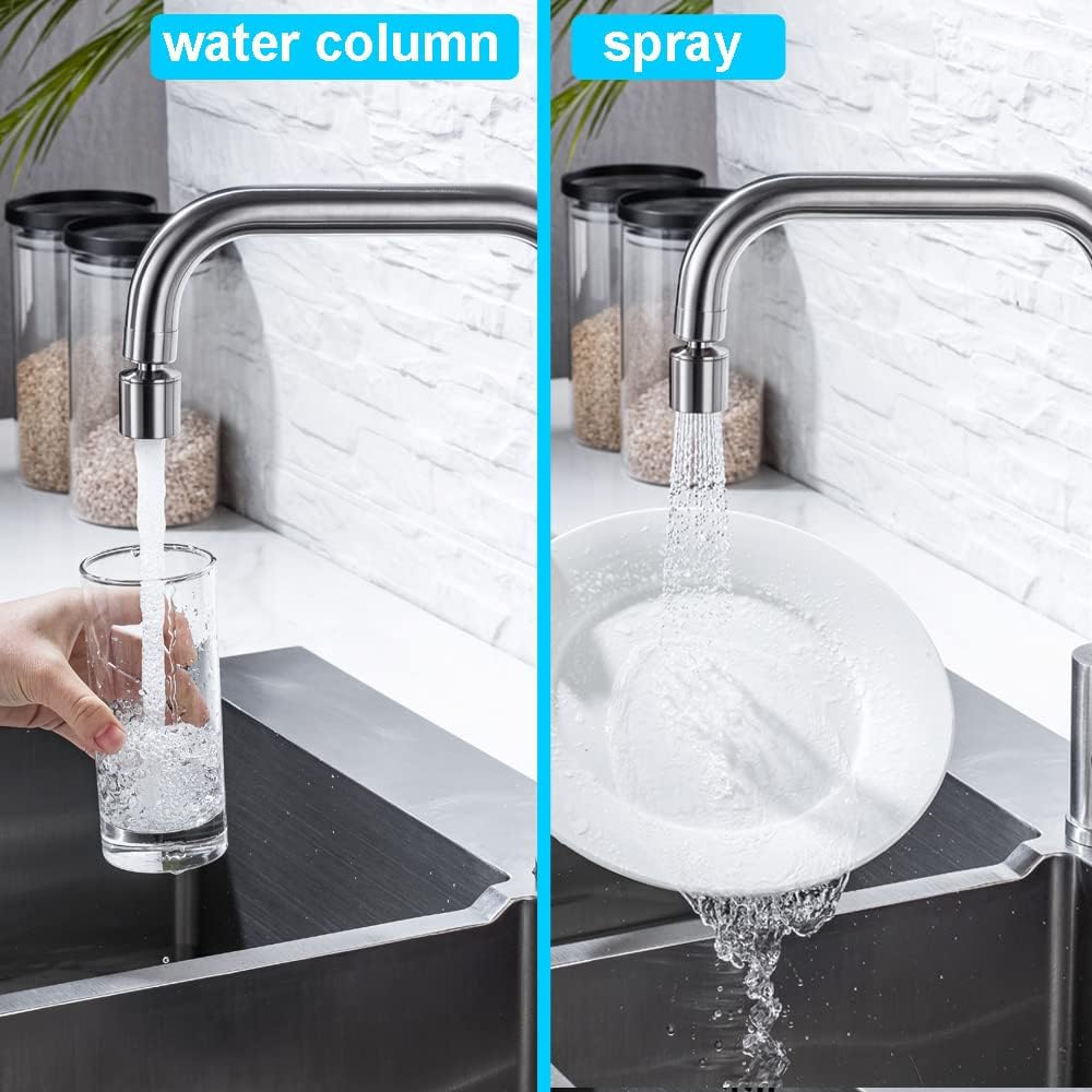 ONECE Küchenarmatur mit 2 Strahlarten, Hochdruck Wasserhahn Küche Spültischarmatur aus Edelstahl geb