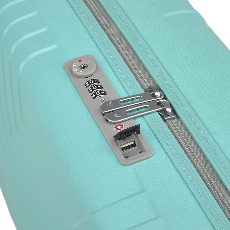 RONCATO Ypsilon 2.0 Eco - 4-Rollen-Kabinentrolley mit USB-Anschluss 55 cm Verde Acqua Teal, Teal